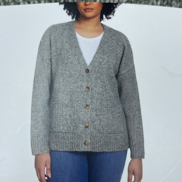 Ella Moss Womens Button-Up Cardigan In Green Relaxed  L NWT 6513 - Picture 1 of 7